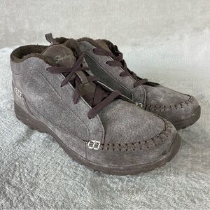 Skechers Reggae Fest 2.0 Boots Womens Size 9 Brown Leather Fur Lined Ankle Moc